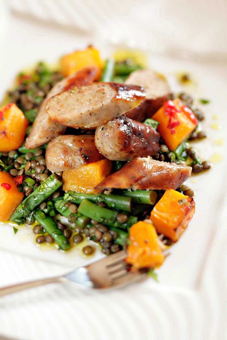 Sausage & Lentil Salad with Roasted Squash