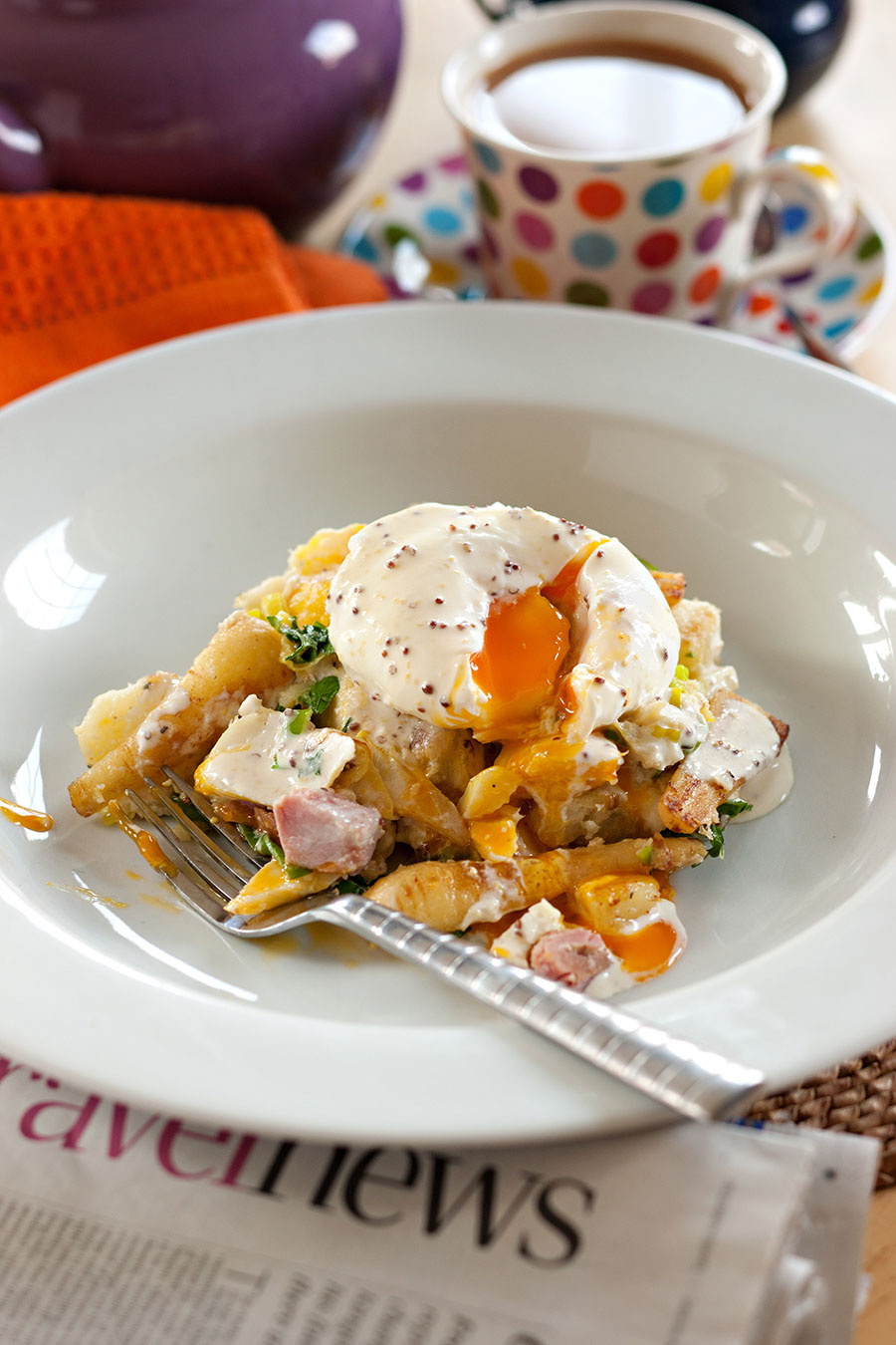 Smoked Haddock and Piccolo Parsnip Hash, Poached Eggs and Mustard Cream